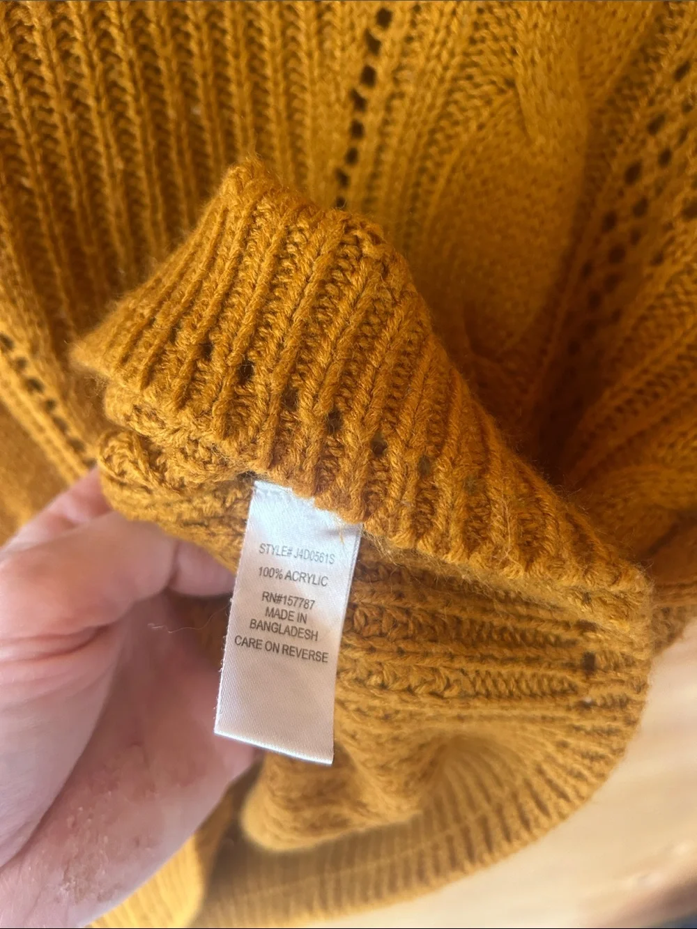 Cozy Cable Knit Crewneck Sweater in Mustard